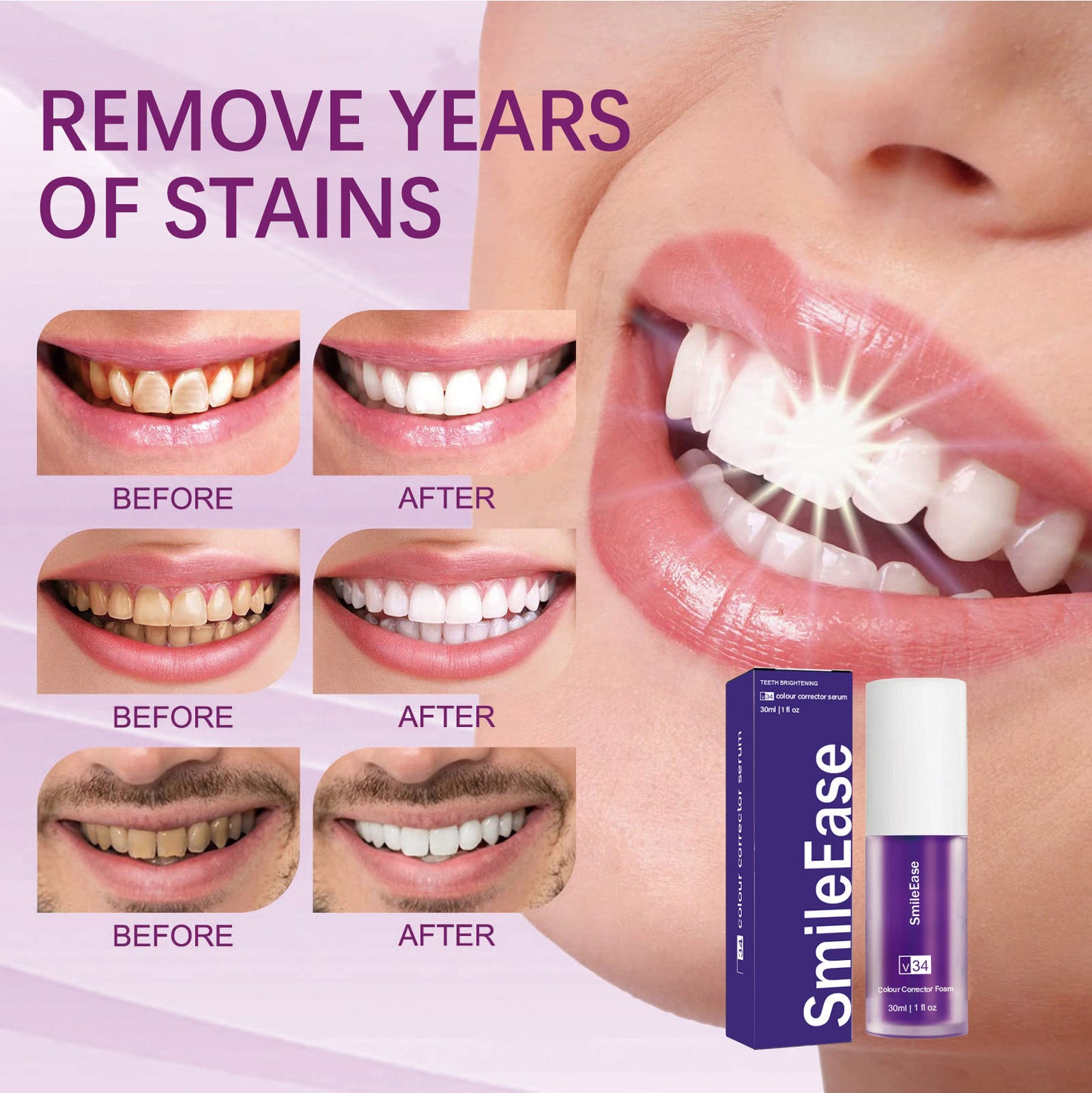 V34 Teeth Whitening Purple Toothpaste